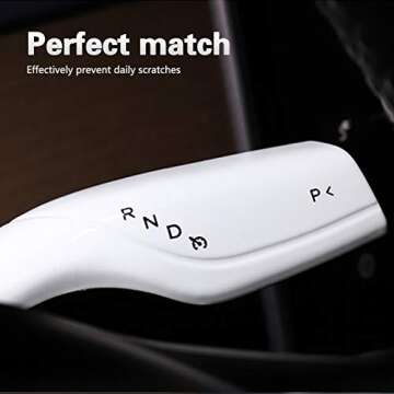 Junejour Steering Lever Cover, Carbon Fiber Steering Lever Cover, Gear Shift Cover Accessories Gear ...