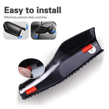 Junejour Steering Lever Cover, Carbon Fiber Steering Lever Cover, Gear Shift Cover Accessories Gear Lever Decorative Cover (White)