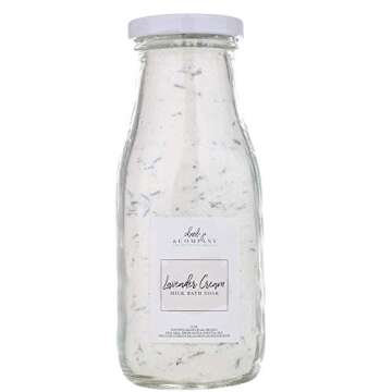 Lavender Cream Bath Milk Soak. All Local Ingredients In A Glass Bottle And Made In The USA. (One Lavender Cream 10 Ounce Bottle)