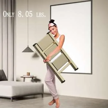 3 Step Lightweight Folding Ladder for Home, 330lbs Aluminum Step Ladder Anti-Slip for Kitchen, Step ...