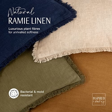 INSPIRED IVORY 20x20 Inch Decorative Linen Pillow Cover