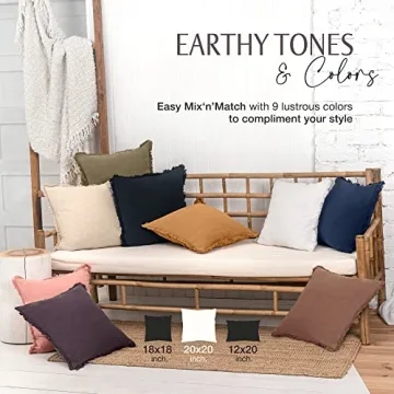 INSPIRED IVORY 20x20 Inch Decorative Linen Pillow Cover