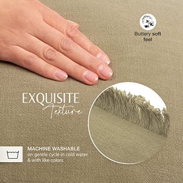 INSPIRED IVORY 20x20 Inch Decorative Linen Pillow Cover