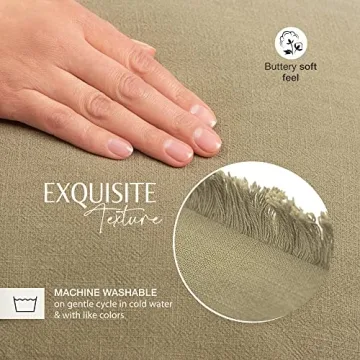 INSPIRED IVORY 20x20 Inch Decorative Linen Pillow Cover