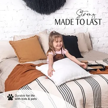 INSPIRED IVORY 20x20 Inch Decorative Linen Pillow Cover