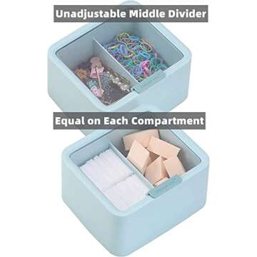 Tecbeauty Large Qtips Holder - 2 Grids Cotton Swabs Dispenser Bathroom Organizer Cotton Balls, Cotto...