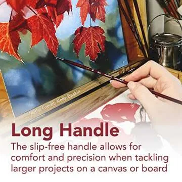 Princeton Velvetouch Jenna Rainey Blooms Brush, Long Handle, Size 12 - Professional Artist Brushes for Mixed Media, Acrylic, Oil