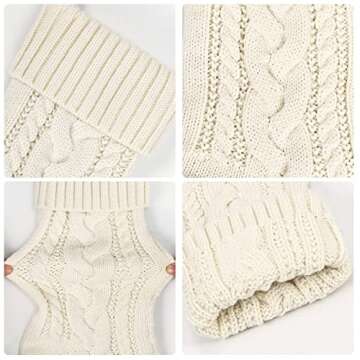 Christmas Stockings Knitted Xmas Stockings Double-Sided 18 Inches Fireplace Stockings for Family Christmas Decoration (Ivory,Khaki, 6)