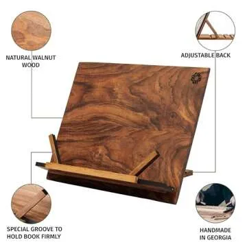 TILISMA Wooden Cook Book Stand - Elegant and Adjustable