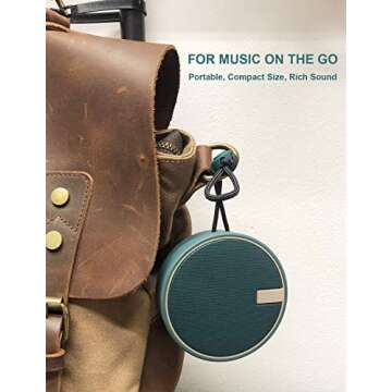 INSMY C12 IPX7 Waterproof Shower Bluetooth Speaker, Portable Small Speaker, Speakers Bluetooth Wireless Loud Clear Sound, Support TF Card Suction Cup for Kayak Canoe Beach Gift (Teal)