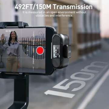 Saramonic BLINK500B2+ Wireless Lavalier Microphone for iPhone Android Type-C Smartphone Camera, 492ft Range, 20h Battery Life, Clip on Wireless Lapel Mic for Live Streaming Video Conference Recording