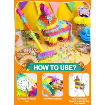 Rainbow Donkey Pinata for Kids, Perfect Fiesta Decor