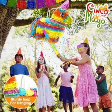 Rainbow Donkey Pinata for Kids, Perfect Fiesta Decor
