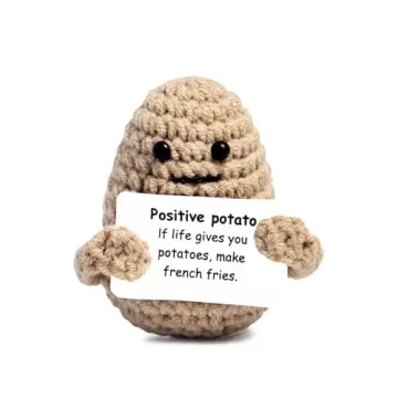 Yiruhe Magnetic Positive Mini Funny Potato - 3" Knitted Crochet Doll & Cards