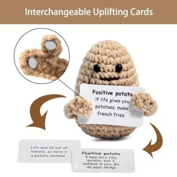 Mini Funny Potato Crochet Doll with Changeable Cards