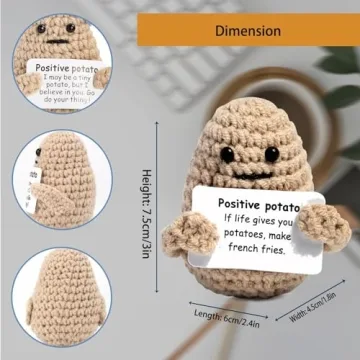 Mini Funny Potato Crochet Doll with Changeable Cards