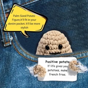 Mini Funny Potato Crochet Doll with Changeable Cards