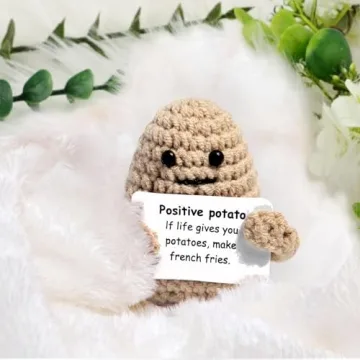 Mini Funny Potato Crochet Doll with Changeable Cards