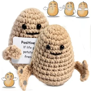 Mini Funny Potato Crochet Doll with Changeable Cards