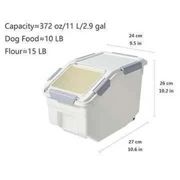 LISM 2 Pack Dog Food Storage Container with Scoop,Large Airtight Pet Dog Food Bin,Container for Dog Treats Rice,Dog Cat Dry Food Bin,Baking Supplies,Flour,Rice,Kitchen Pantry Cereal(10 LB)