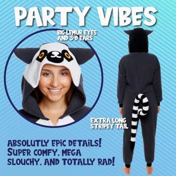 Slim Fit Adult Animal Onesie - Fun Costume by FUNZIEZ!