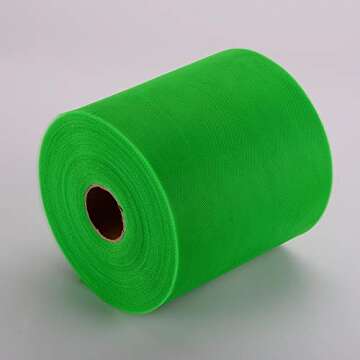 Tulle Fabric Roll, 6” by 200 Yards (600FT) Tulle Organza Fabric Spool for DIY Tutu Skirt Baby Show...