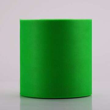 Tulle Fabric Roll, 6” by 200 Yards (600FT) Tulle Organza Fabric Spool for DIY Tutu Skirt Baby Shower Decor Wedding Backdrop Crafts Birthday Party Supplies (Green)