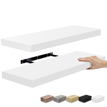 Sorbus White Floating Shelves - Stylish Wall Storage Solution