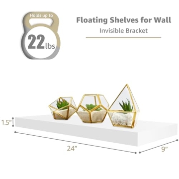 Sorbus White Floating Shelves - Stylish Wall Storage Solution