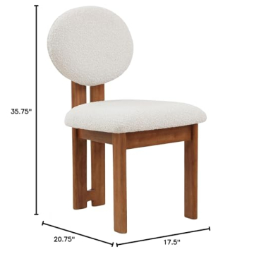 Mid-Century Modern Boucle Dining Chairs Set of 2