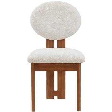 Mid-Century Modern Boucle Dining Chairs Set of 2