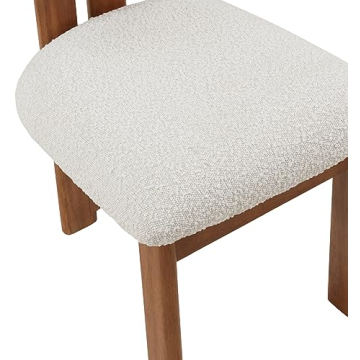 Mid-Century Modern Boucle Dining Chairs Set of 2
