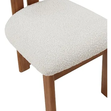Mid-Century Modern Boucle Dining Chairs Set of 2