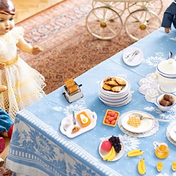 44 Piece Miniature Breakfast Set for Dollhouse Play
