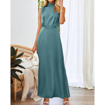 Elegant BTFBM Sleeveless Satin High Split Cocktail Dress
