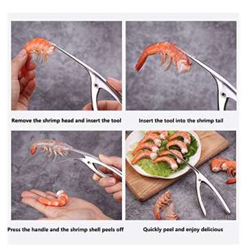 ELEDUCTMON Shrimp Deveiner Tool - Ergonomic Seafood Peeler Kitchen Gadget