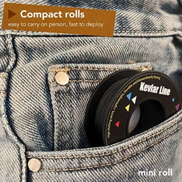 High Strength EMMA KITES Black Kevlar Braided Cord