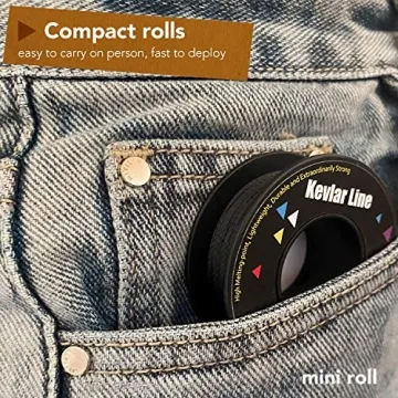 High Strength EMMA KITES Black Kevlar Braided Cord