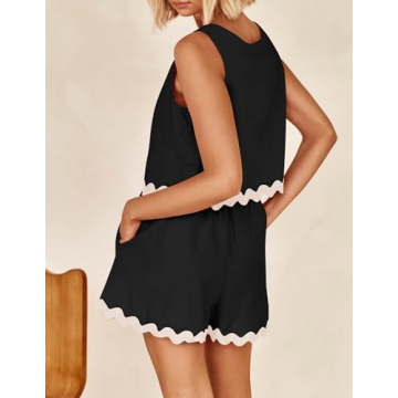 ZESICA Women's Summer 2 Piece Pajama Set for Lounging and Beach Wear