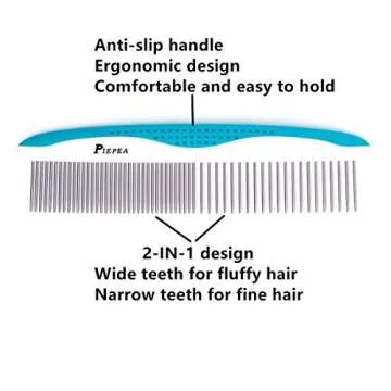 Stainless Steel Pet Comb - Ergonomic & Efficient Grooming