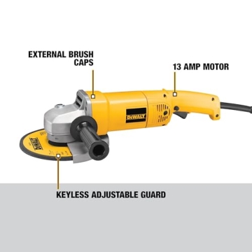DEWALT 7-Inch Angle Grinder with 13 Amp Power and Speed
