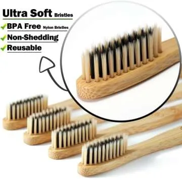 paeyaer 20 Count Bamboo Toothbrushes (Soft+Medium), Natural Wood Toothbrushes Bulk, Eco-Friendly, BPA Free, Biodegradable & Compostable Charcoal Wooden - Reusable Travel Toothbrushes