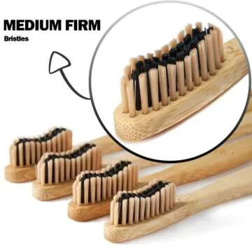paeyaer 20 Count Bamboo Toothbrushes (Soft+Medium), Natural Wood Toothbrushes Bulk, Eco-Friendly, BPA Free, Biodegradable & Compostable Charcoal Wooden - Reusable Travel Toothbrushes