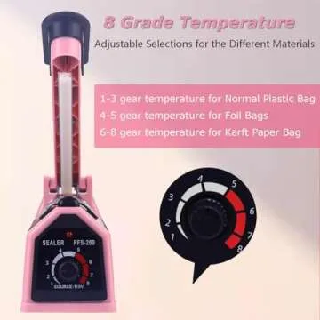 Impulse Bag Sealer 8 Inch - Manual Heat Sealer for Food Storage and More