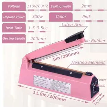 Efficient Impulse Bag Sealer 8 Inch for Home and Retail Use