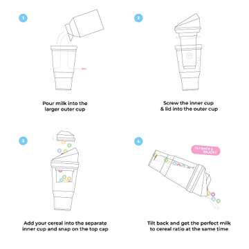 CRUNCHCUP XL Pink - Portable Cereal Cups For Breakfast