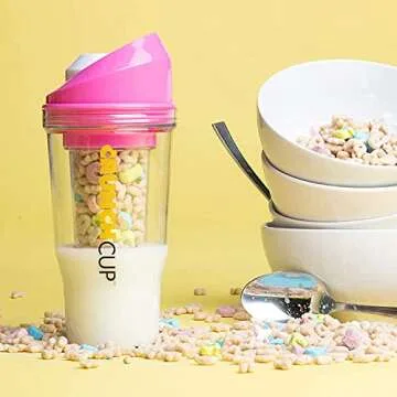 CRUNCHCUP XL Pink - Portable Cereal Cups For Breakfast