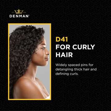 Denman Hair Brush for Curly Hair Styling and Detangling