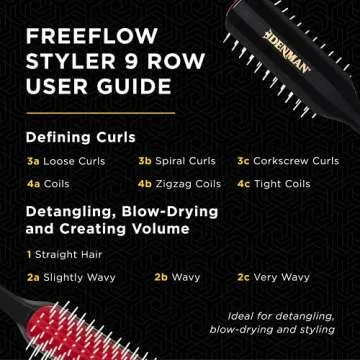 Denman Hair Brush for Curly Hair Styling and Detangling
