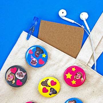 My Sticker Face Blank Buttons, DIY Buttons, Design a Button - 2 Pack, 8 1.75" Buttons